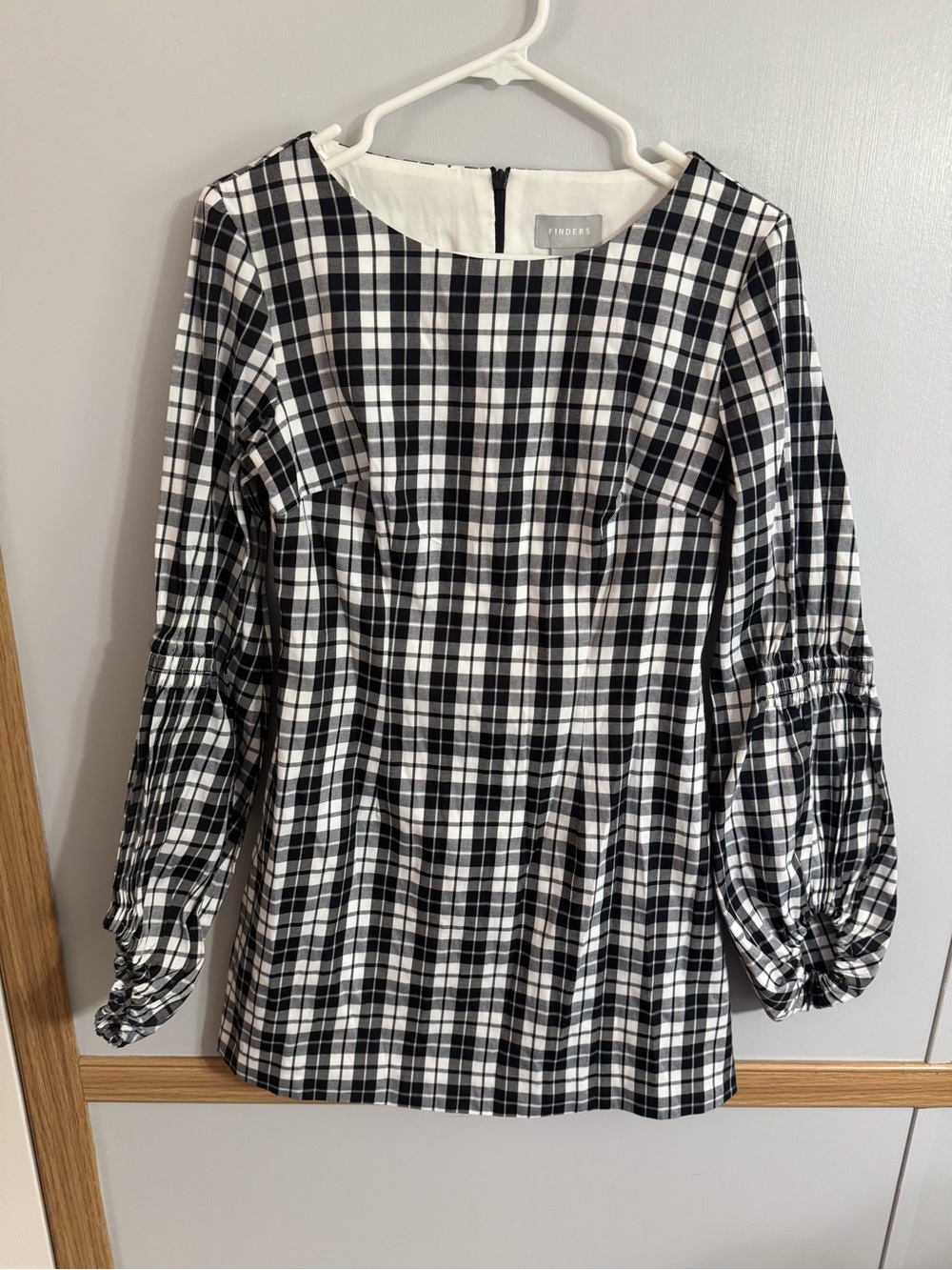 Finders Black and White Plaid Mini Dress Size Small
